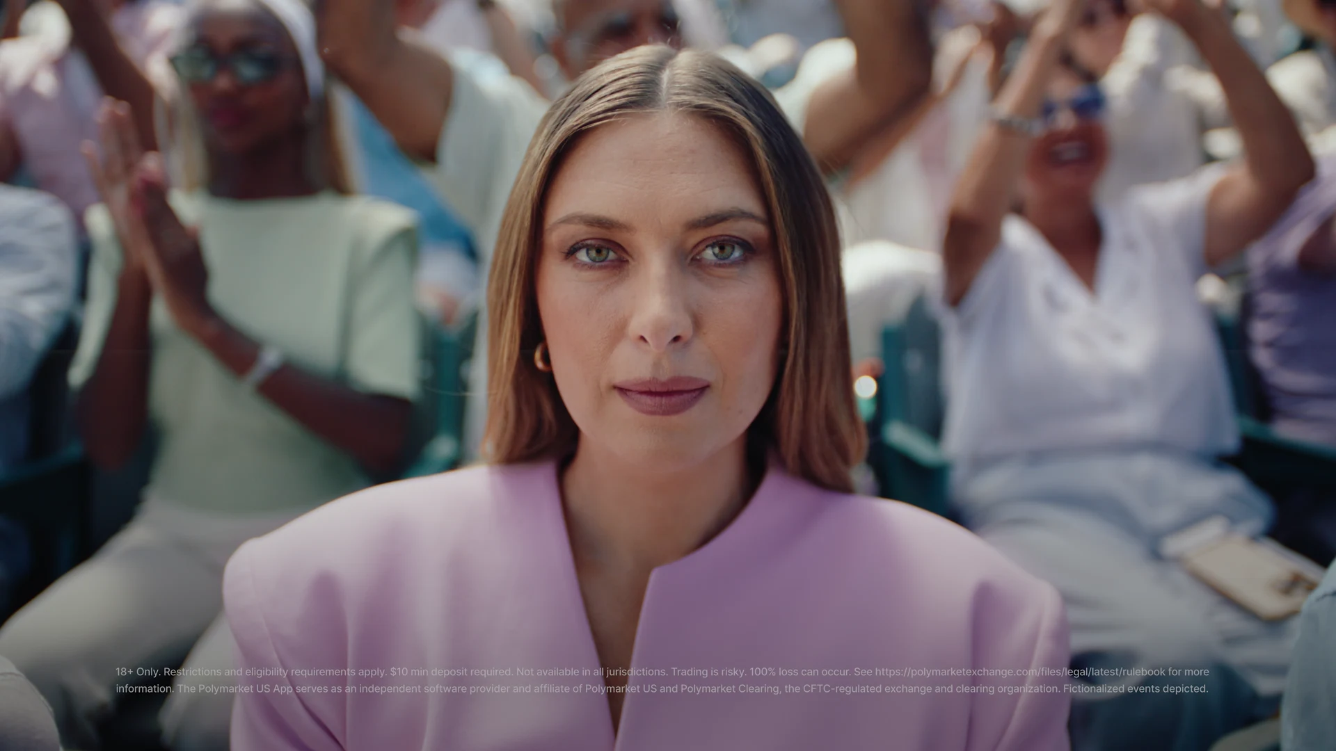 The campaign lead facing the camera from the crowd